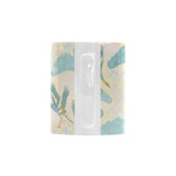 Bonsai bamboo stork japanese pattern cream theme Classical White Mug (Fulfilled In US)