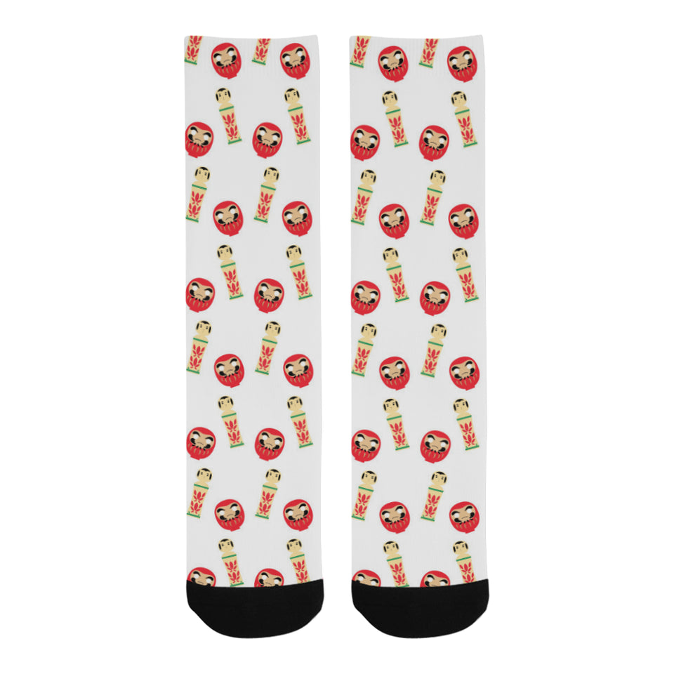 Daruma japanese wooden doll Crew Socks