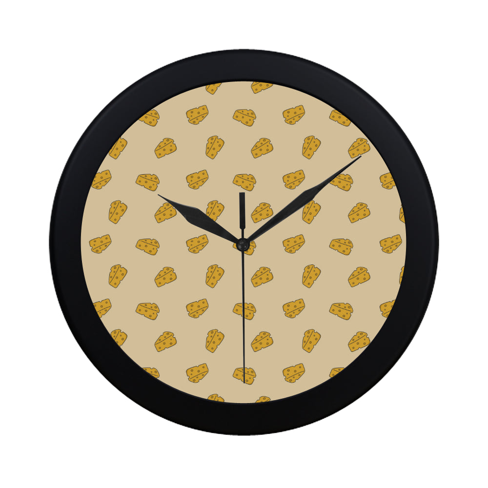 Cheese pattern Elegant Black Wall Clock
