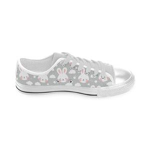 Rabbit cloud Pattern Men's Low Top Shoes White