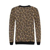 Coffee bean on brown background Women's Crew Neck Sweatshirt