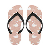 Swan flower light pink background Unisex Flip Flops