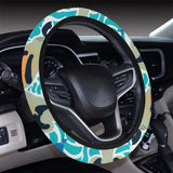 Cute sea otters fishe sea urchin pattern Car Steering Wheel Cover