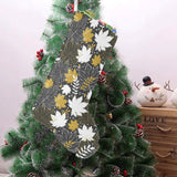 Beautiful gold autumn maple leaf pattern Christmas Stocking
