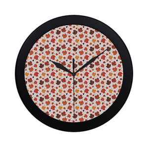 Colorful Maple Leaf pattern Elegant Black Wall Clock