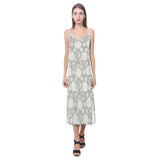 Scallop shell pattern V-Neck Open Fork Long Dress