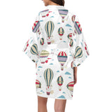 Hot air balloon pattern Women's Short Kimono Robe