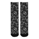 Garlic pattern black background Crew Socks