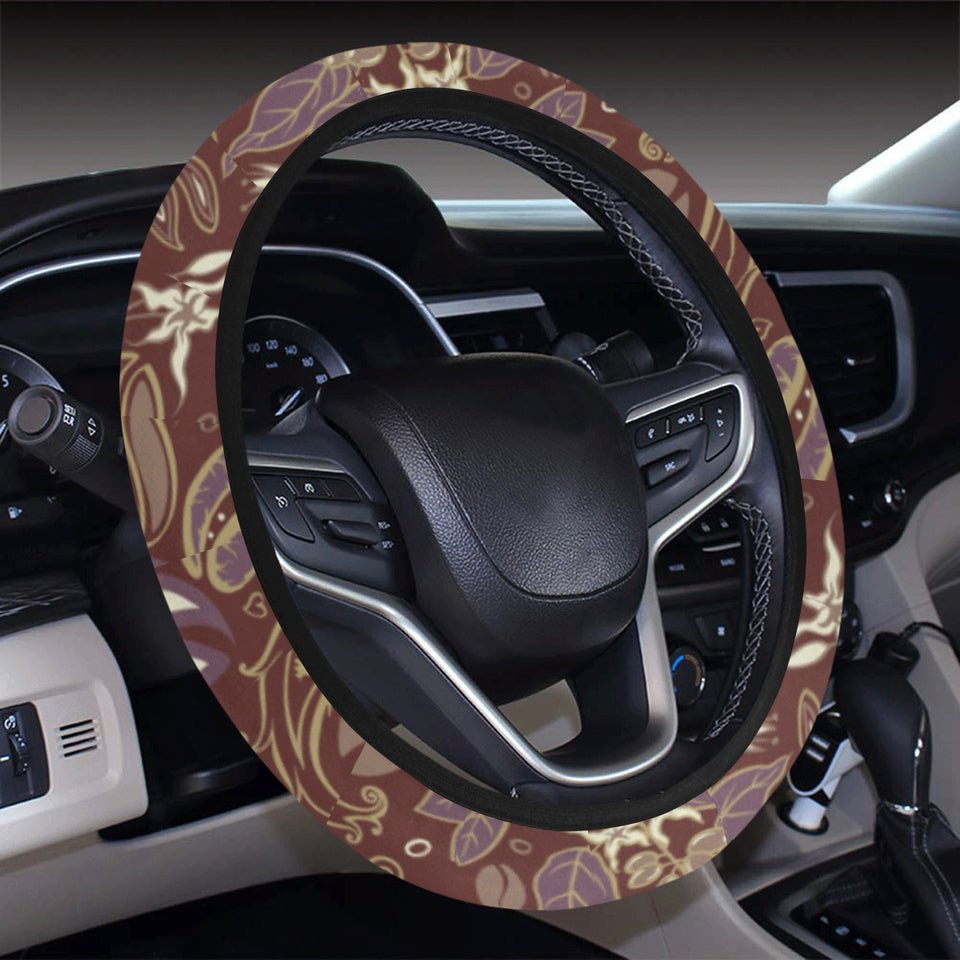 Coffee bean flower pattern Car Steering Wheel Cover