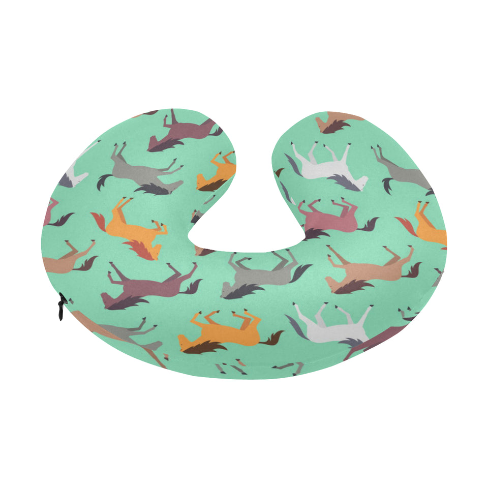 Colorful horses pattern U-Shaped Travel Neck Pillow