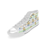 Cute hand drawn mermaid Men's High Top Canvas Shoes White