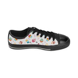 Cake cupcake design pattern Men's Low Top Canvas Shoes Black