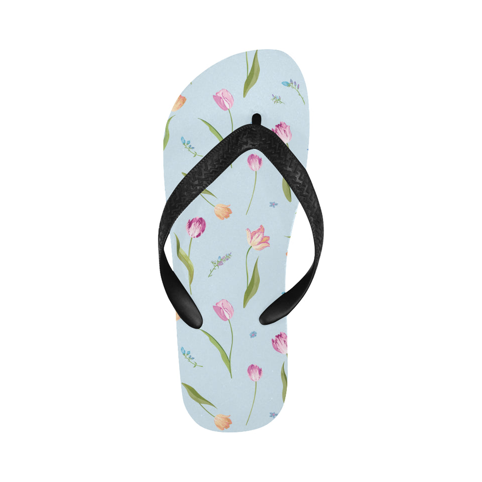 Watercolor Tulips pattern Unisex Flip Flops