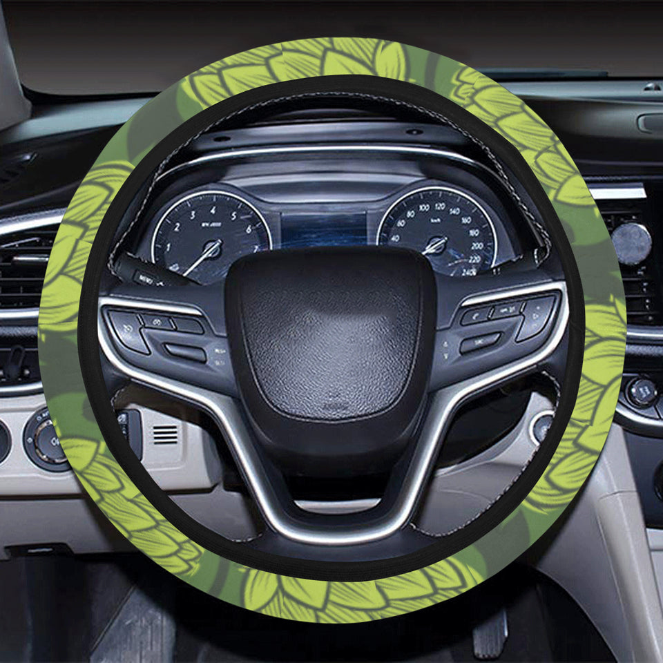Hop pattern Hop cone background Car Steering Wheel Cover