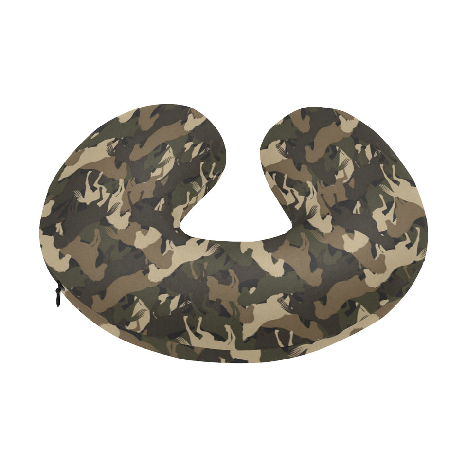 Horse Camouflage Pattern U-Shaped Travel Neck Pillow