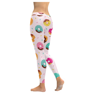 Donut pattern glaze pink background Women's Legging Fulfilled In US