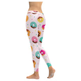 Donut pattern glaze pink background Women's Legging Fulfilled In US
