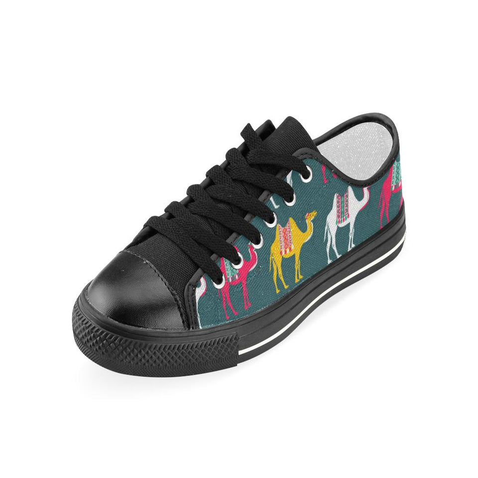 Camel pattern Kids' Boys' Girls' Low Top Canvas Shoes Black