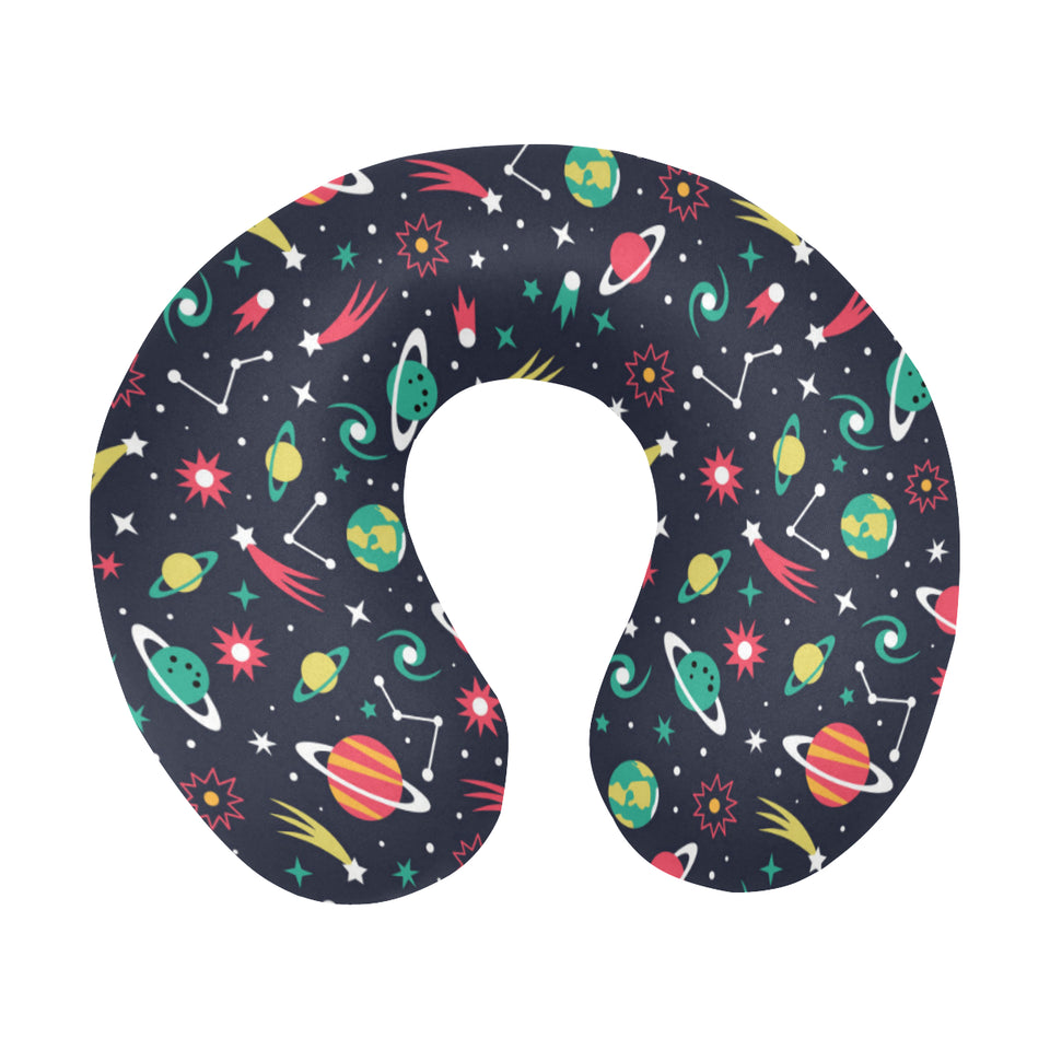 colorful space pattern planet star U-Shaped Travel Neck Pillow