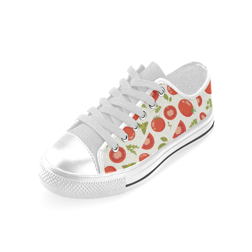 Tomato pattern Men's Low Top Shoes White