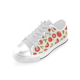 Tomato pattern Men's Low Top Shoes White