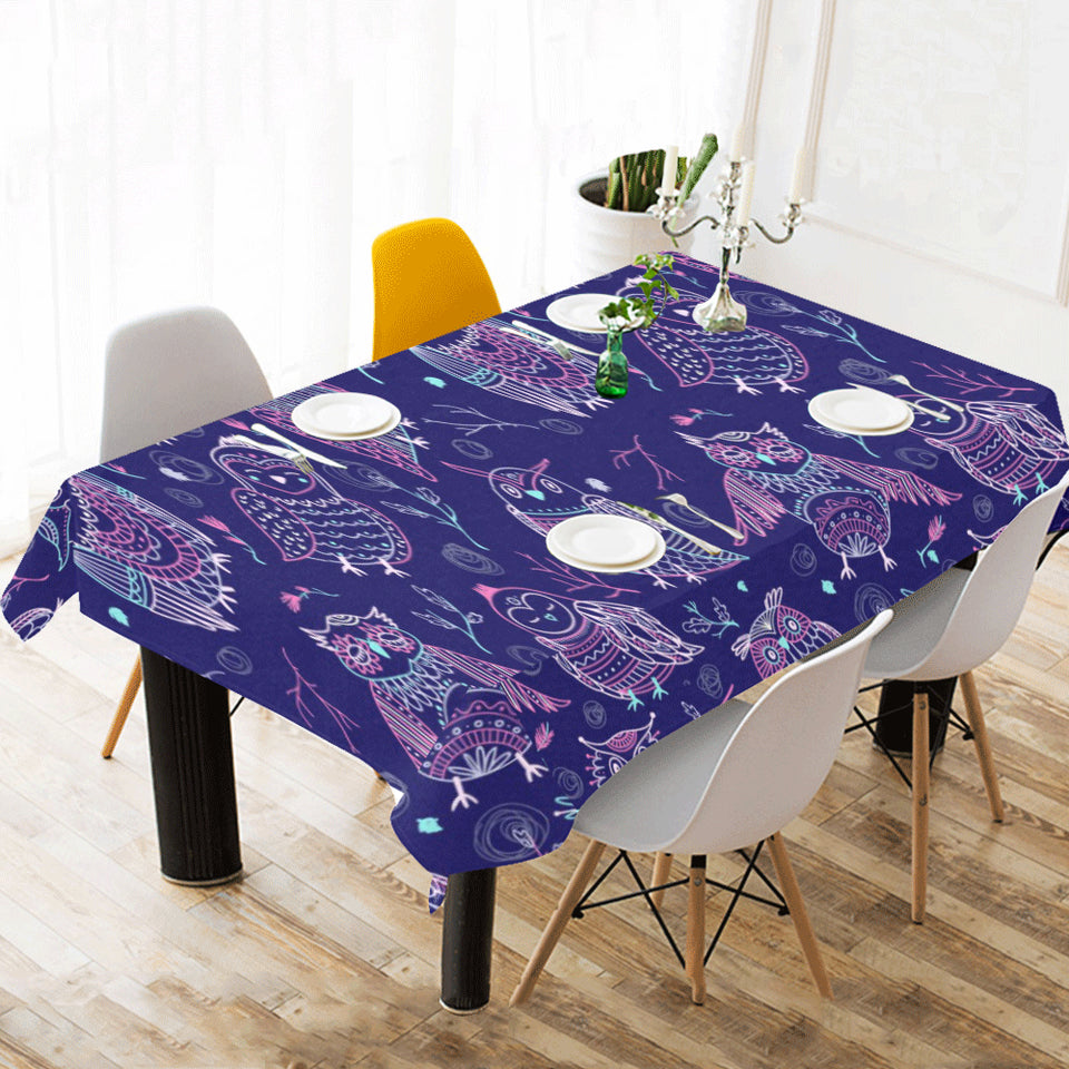 Cute owls pattern boho style ornament Tablecloth