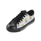 Cute hand drawn mermaid Men's Low Top Canvas Shoes Black