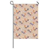 Cute rooster chicken cock floral ornament backgrou House Flag Garden Flag