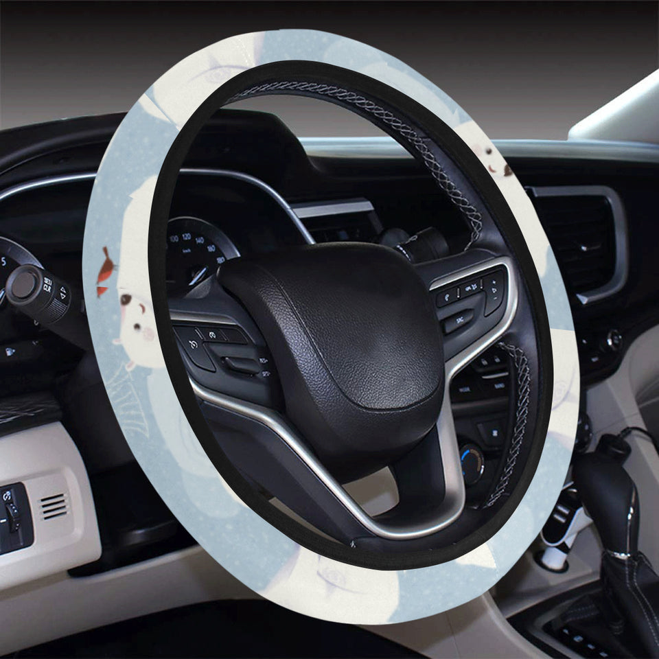 Cute polar bears Christmas decoration pattern Car Steering Wheel Cover