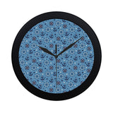 Anchors rudder compass star nautical pattern Elegant Black Wall Clock