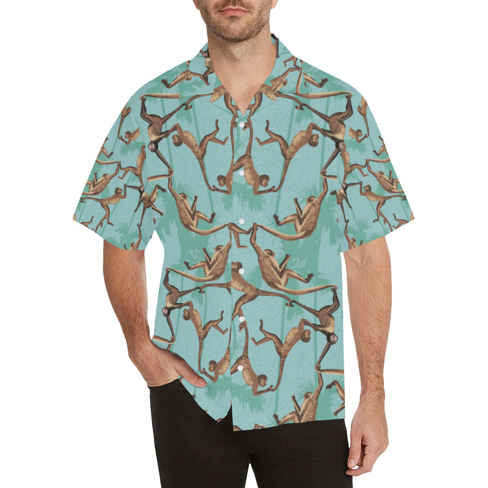 Monkey Palm tree background Men's All Over Print Hawaiian Shirt