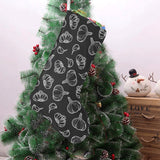 Garlic pattern black background Christmas Stocking