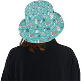 Christmas cute siberian husky puppie pattern Unisex Bucket Hat