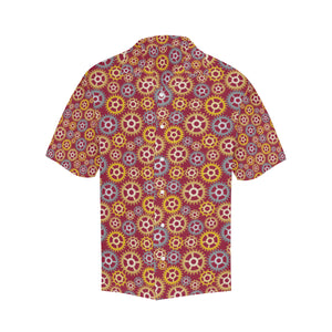 Gear Pattern Print Design 04 Men's All Over Print Hawaiian Shirt (Model T58)