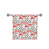 Red mushroom dot pattern Bath Towel