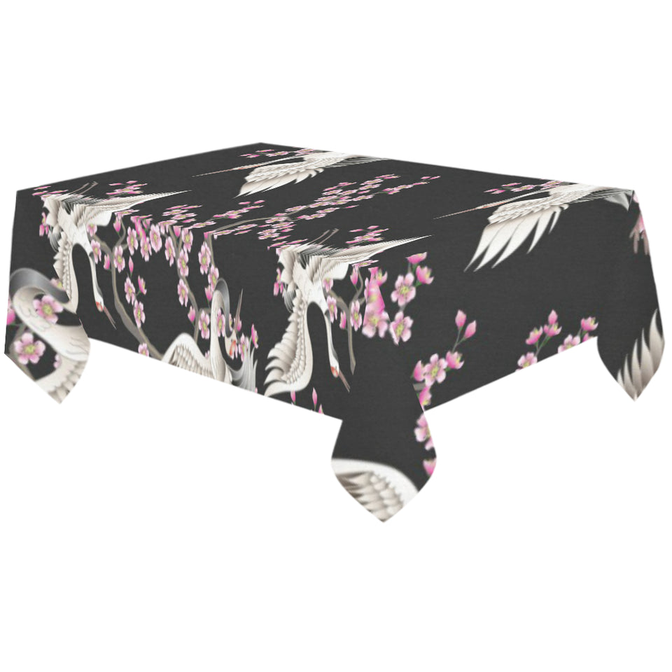 Japanese crane pink sakura pattern Tablecloth