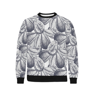 Guava tropical hand drawn pattern Men's Crew Neck Sweatshirt