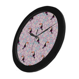 Beautiful toucan flower leaves Elegant Black Wall Clock