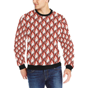 Fire flame symbol design pattern Men's Crew Neck Sweatshirt