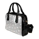 Heart pattern gray background Shoulder Handbag