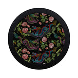 Dragons flower pattern Elegant Black Wall Clock