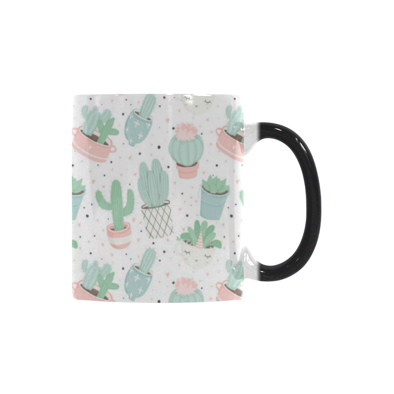 Pastel color cactus pattern Morphing Mug Heat Changing Mug
