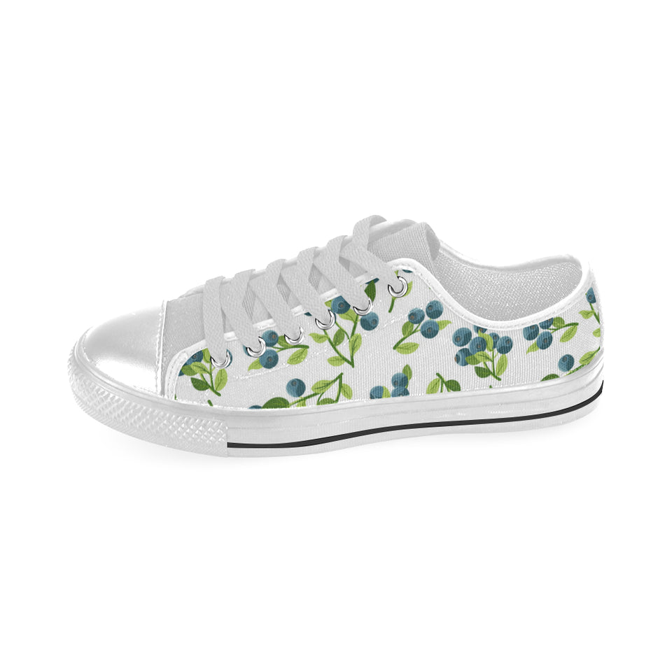 blueberry white background Men's Low Top Shoes White
