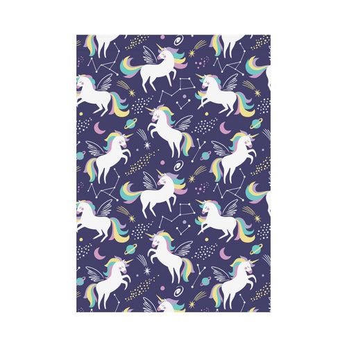 Hand drawn cute unicorn star planet House Flag Garden Flag