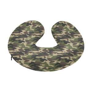 Dark Green camouflage pattern U-Shaped Travel Neck Pillow