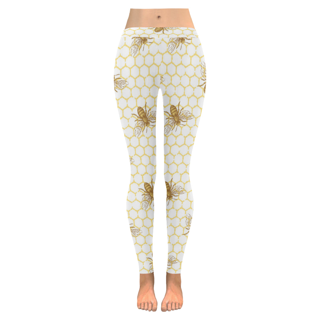 Bee honeycomb seamless design pattern Women's Legging Fulfilled In US