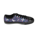 Colorful butterfly flower pattern.eps Men's Low Top Canvas Shoes Black