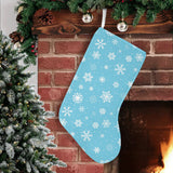 Snowflake pattern blue background Christmas Stocking