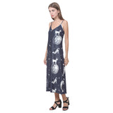 Chihuahua space helmet. astronaut pattern V-Neck Open Fork Long Dress