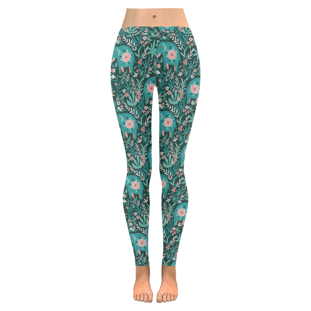 Elephants jungle pattern Women's Legging Fulfilled In US